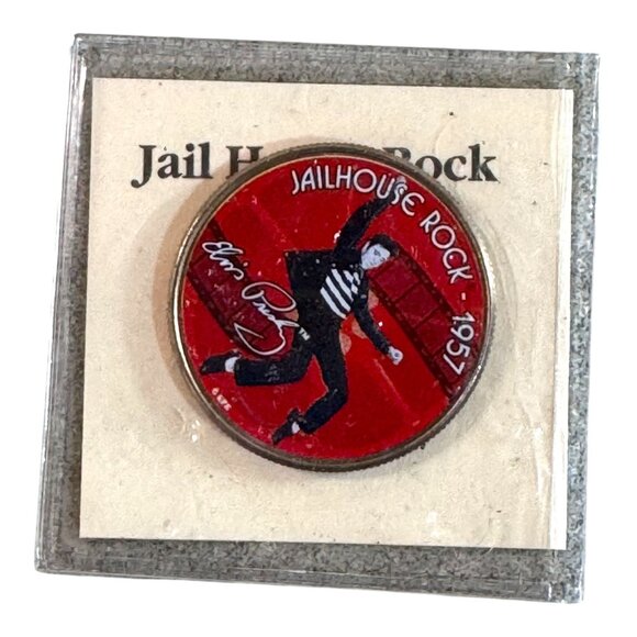 Elvis Presley Jailhouse Rock 1957 Collectible Colorized Coin In Protective Case - Picture 1 of 6